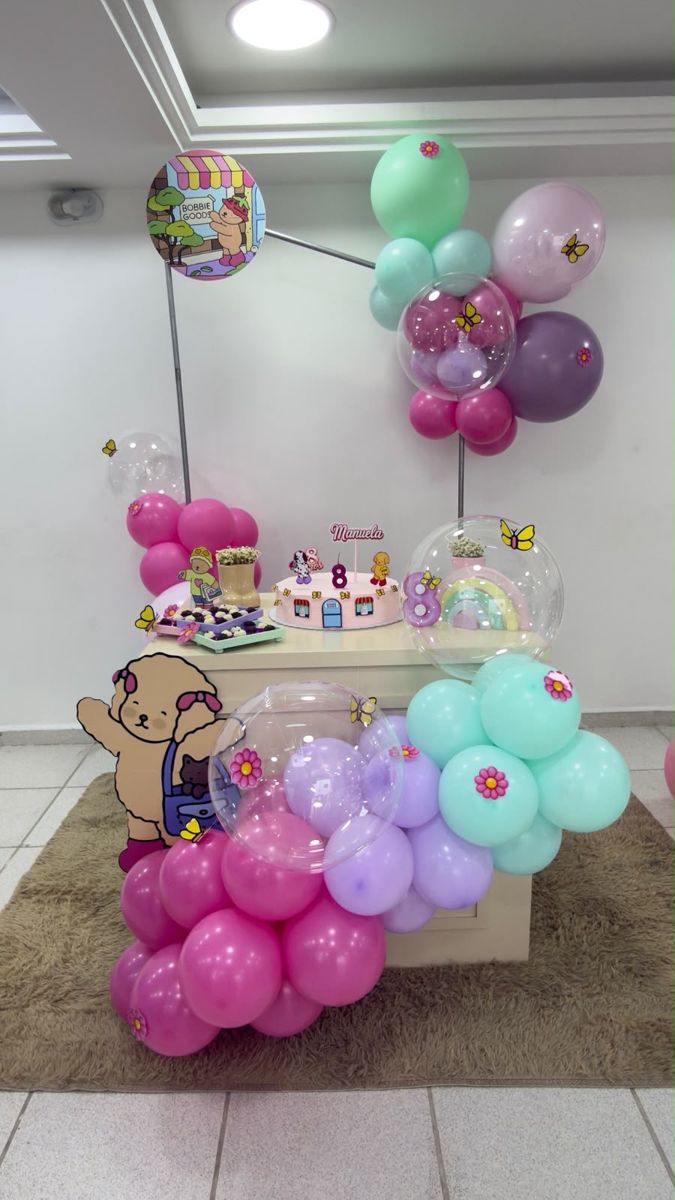 Festa infantil em rosa, lilás e verde-água — foto 1